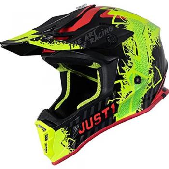 Casco de Motocross Just1 J38 Mask Fluo Amarillo Rojo Negro XL (61/62)