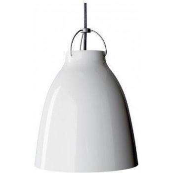 Lámpara Colgante Caravaggio P1 Blanco Brillante 22 cm con Cable Gris