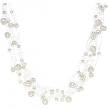 Collar de Perlas de Agua Dulce en Plata Esterlina para Dama - Perlas Ovaladas Blancas 4-8 mm