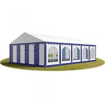 Carpa de Fiesta 5x10 m PVC 750 Impermeable con Base Reforzada Azul-Blanco
