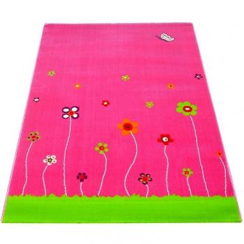 Little Helper IVI - Alfombra hipoalergénica grande y pila gruesa, diseño campo de fútbol, 134 x 180 cm, color verde