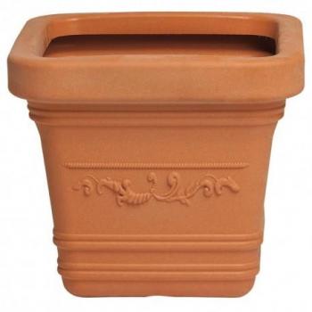 Saturnia Macetero Resina Cuadrado Terracota Resistente para Exterior 40x40 cm
