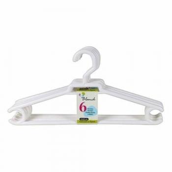 Perchas de Plástico Blanch Dem - 6 Piezas de 42 x 20 cm (8 Unidades)