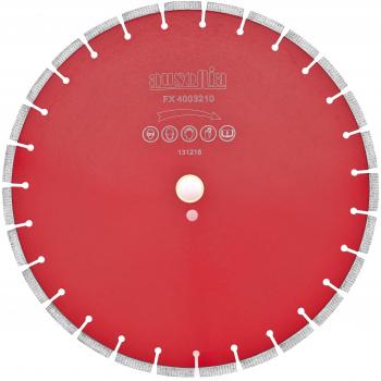 AUSONIA - 50431 DISCO DE CORTE DIAMANTADO CON TECNOLOGÍA DPS PARA SUELOS DE HORMIGÓN ENDURECIDO DE 350 MM, ALTURA DE 10 MM, AGUJERO ADAPTABLE DE 25,4/30 Y GROSOR DE LA CORONA DE 3,2. CORTE CON AGUA
