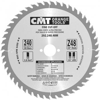 CMT Orange Tools 292.240.48M - Sierra circular 240x2.8x30 z 48 atb 15 grados