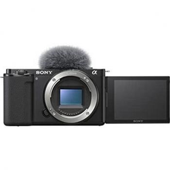 Sony Alpha ZV-E10 - Cámara Vlog de objetivo intercambiable sin espejo APS-C, pantalla de ángulo variable para vlogging, vídeo 4K, enfoque automático en tiempo real, color negro