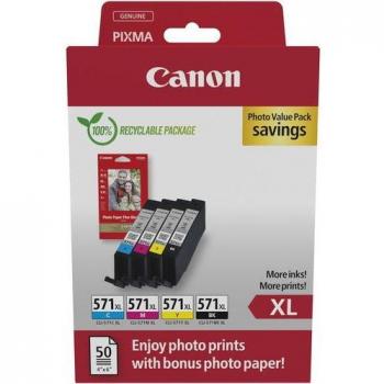 Canon 0332C006 cartucho de tinta 4 piezas Original Alto rendimiento XL Negro Cian Magenta Amarillo