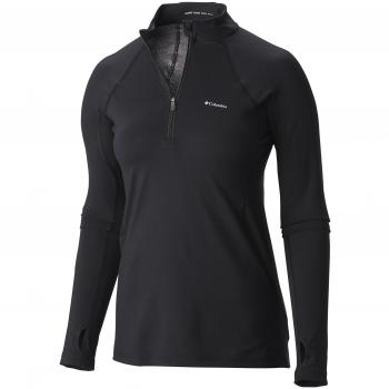 Columbia Midweight Stretch Half Zip Camiseta técnica con Media Cremallera, Poliéster, Negro, Talla M