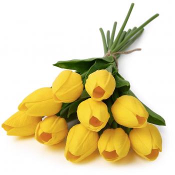10pcs artificial Real Touch sint¨¦tica Tulipanes Flores Tallo ¨²nico Bouquet Home Room Decor