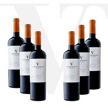 Lote Vino Tinto D.O. Ribera del Duero de Paramo Pack de 6 Botellas - Valtravieso Crianza Tinto Fino 99% y Cabernet Sauvignon 1%