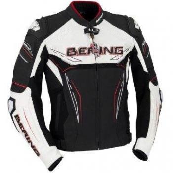 Bering Moto Chaquetas Blast de R, Negro/Blanco/Rojo, tamaño S