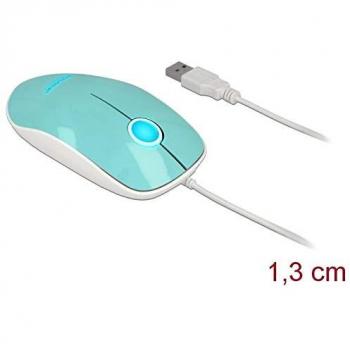 Ratón óptico LED 3 botones USB Tipo A turquesa