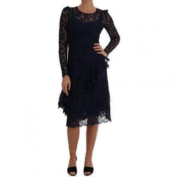 Dolce & Gabbana Blue Taormina Floral Lace Sheath Dress