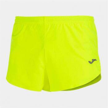 Short deportivo hombre Joma Olimpía amarillo flúor, tejido ligero y transpirable, cintura elástica con cordón ajustable, diseño moderno y cómodo, ideal para entrenamiento y actividades deportivas