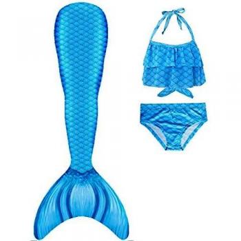 NAITOKE Niñas Cola de Sirena con Bikini para Fiesta de Natación Cosplay