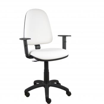 Silla de Oficina Ayna similpiel blanco con brazos regulables
