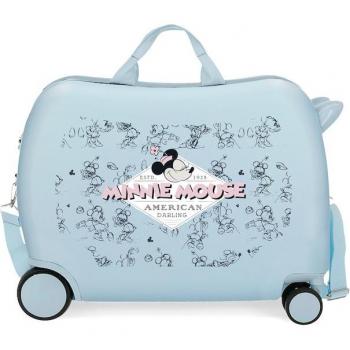 Maleta Infantil Disney Minnie American Darling 38L con 2 Ruedas Multidireccionales Azul Claro
