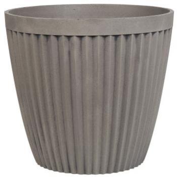 Maceta Redonda de Mezcla de Piedra Taupe 44 cm para Interior y Exterior Resistente a Todas las Climas