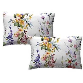Funda de Almohada Chambery 50x80 cm, 2 Unidades, 100% Algodón 200 Hilos, Extrasuave con Cierre de Cremallera