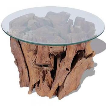 Solid Teak Driftwood Coffee Table 60 cm