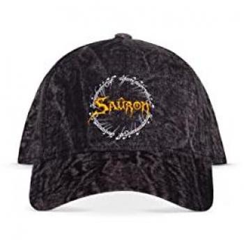 Gorra Ajustable de Algodón Lavado Ácido con Logo de Sauron - El Señor de los Anillos - Gris/Negro