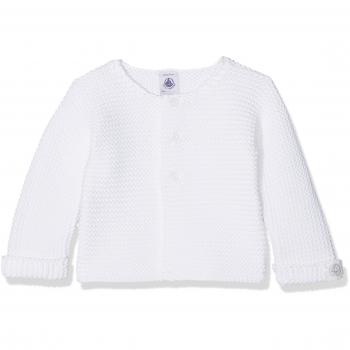 Petit Bateau Cardigan, Chaleco de Traje Unisex bebé, Blanco