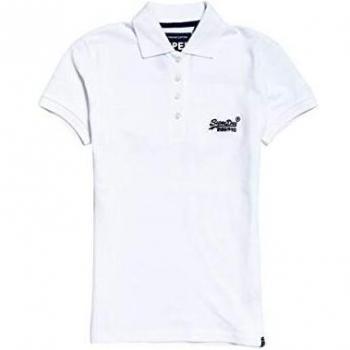 Superdry Cotton Polo Top, Camiseta de Tirantes para Mujer, Bianco