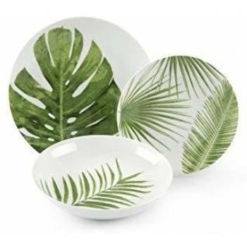 Excelsa Foliage - Vajilla de 18 piezas de porcelana