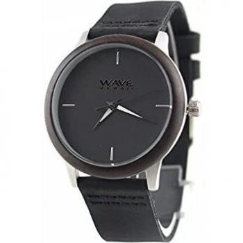 Reloj de Mujer Wave Hawaii - Madera de Ébano y Acero con Movimiento Citizen Miyota, 4 cm