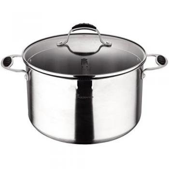 MasterPro Olla 32x18 cm con Tapa Acero Inoxidable Apta para inducción Gravity, Plateado, 32 cm