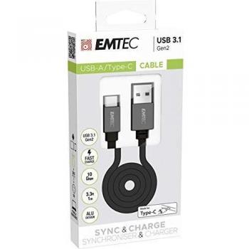 Cable USB 1,2 m Emtec T700C USB A a USB C Negro