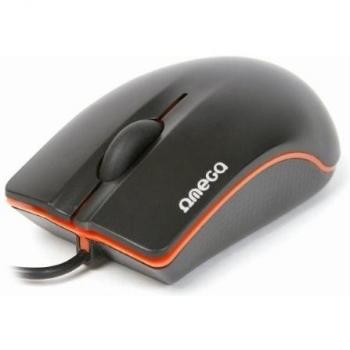 Omega OM0231 - Ratón (USB, Negro, Naranja, Ambidextro, Oficina, PC, Óptico)