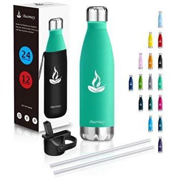 Baomay Botella de Agua Frio : Termo de Acero Inoxidable - 350ml 500ml 750ml Termica Botellas Reutilizable, Sin BPA & Eco Friendly, Doble Pared Aislamiento al Vacío, para Oficina, Colegio, Playa