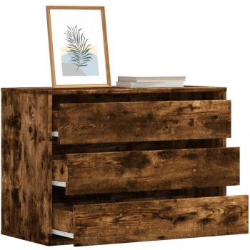 Cajonera de esquina madera ingeniería roble ahumado 80x41x58 cm vidaXL