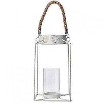 BigBuy Home Candelabros, Blanco, 17 x 17 x 30.5 cm