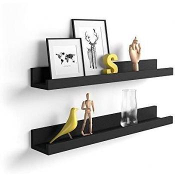 Estantes para cuadros First, 60 cm, color Madera negra
