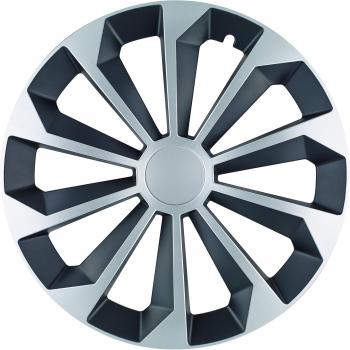 Albrecht Auto-Zubehör 25315 Llantas de Acero, Embellecedores de Ruedas, Plata/Negro, 15 Pulgadas, Set de 4