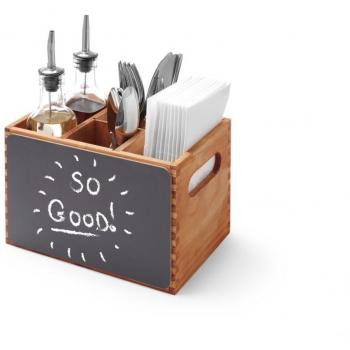 Caja de madera para menús, cubiertos, especias y pizarras - Hendi 664148