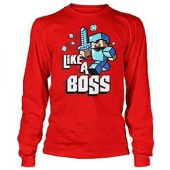 Oficial de Minecraft Aventura Niños Camisetas Camiseta De Manga Larga Top | imagen principal para ilustrar diferentes estilos multicolor rosso XL