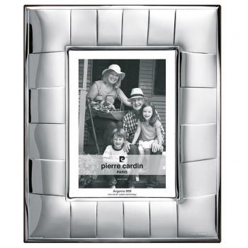Marco portafotos resina fotografía 13x18cm. blanco adornos azul