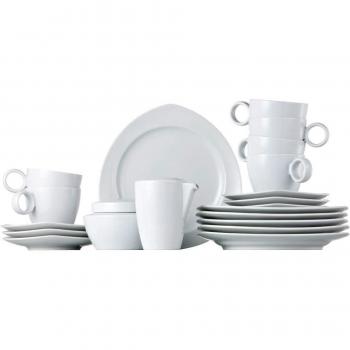 Thomas 11455-800001-18257 - Servicio de café y té de 20 piezas, platos triangulares, color blanco