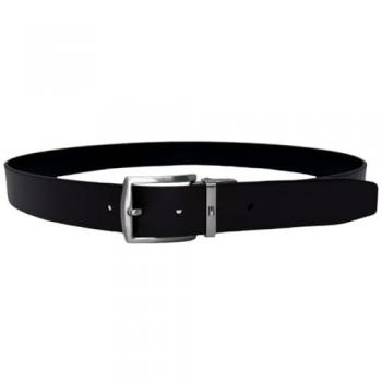 Tommy Hilfiger Men's Leather Belt with Pin Buckle 'Denton' in Black, Size 100