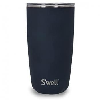 Taza Térmica S'well Azurite con Tapa, 530ml, Aislante al Vacío para Bebidas Calientes y Frías, Hasta 12h Frías/4h Calientes, Color Azul Oscuro