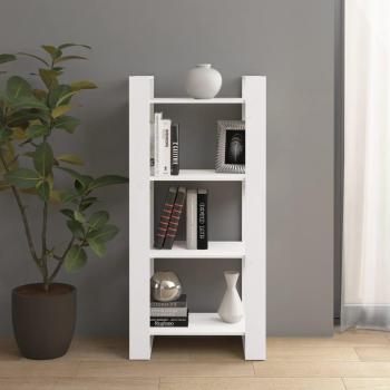 Librería/Partición Blanco 60x35x125 cm Madera maciza