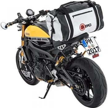 QBag Bolsa Trasera Bolsa para Motos Bolsa Trasera/Rollo de Equipaje Impermeable 04, Resistente, a Prueba de desgarros, Ajuste Universal, Gris Claro, hasta 80 litros