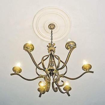Rosetón Decorativo Profhome 156015 - Elemento para Techo Clásico Atemporal Blanco Ø 55,5 cm
