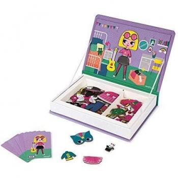 Janod - Magneti'Book Niñas - Juego Educativo Magnético 46 piezas - Aprendizaje Motricidad Fina e Imaginación - Desde 3 años de edad, J02718