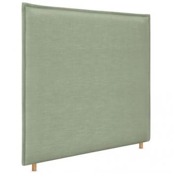 Cabecero de Lino Natural Verde con Ribete hasta el Suelo y 8cm de Grosor para Cama de 150cm - Moderno y Tapizado