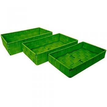 Laroom Juego 3 cestas, Verde, 3 Unidades