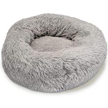 Arquivet Cama Redonda Suave Color Gris Claro 70 cm - Cama antiestrés para Perros - Muy cómoda y Relajante - Base Antideslizante - Perros medianos y Grandes